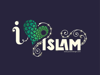 I Heart Islam Final desgn floral heart henna islam lettering love typography