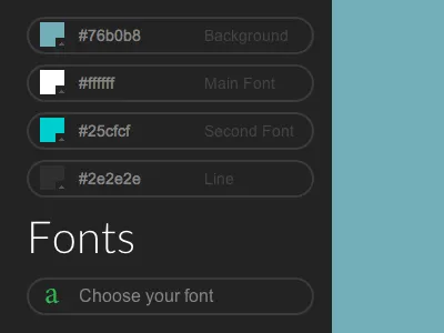 Portfolio customization colors customization fonts menu portfolio sidebar