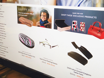 Eyeglass Store 3d ad eye fun product shopping cart store title ui webdesign