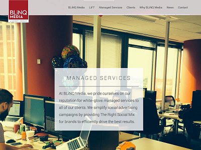 Website for BLiNQ Media css html ui ux website