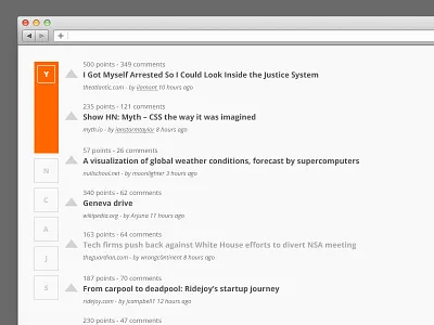 Hacker News hacker news navigation news redesign ui