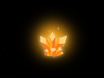 Yellow Crucite crystal gem glow pixel press power up rocks sparkly starburst stone video game yellow