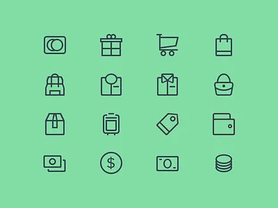Budicon - Ecommerce bag budicon credit card ecommerce finance glyph icon icon set iconography line money wallet