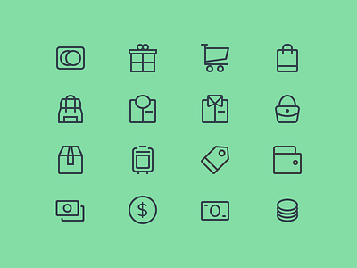 Budicon - Ecommerce bag budicon credit card ecommerce finance glyph icon icon set iconography line money wallet