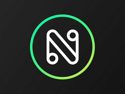 The N circle gradient icon logo n personal