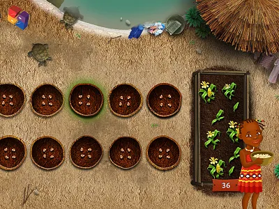 Mancala dashboard game edutainment tablet App :) africa app corn dance educational edutainment fire game illustration mancala play tablet