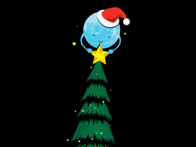 Get Ready For Xmas chow hon lam christmas cute flying mouse 365 funny holidays illustration lol moon stars tree witty