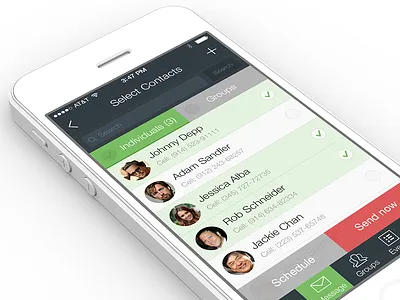 Contacts address book app application contacts design interface ios 7 iphone ui user experience user interface ux