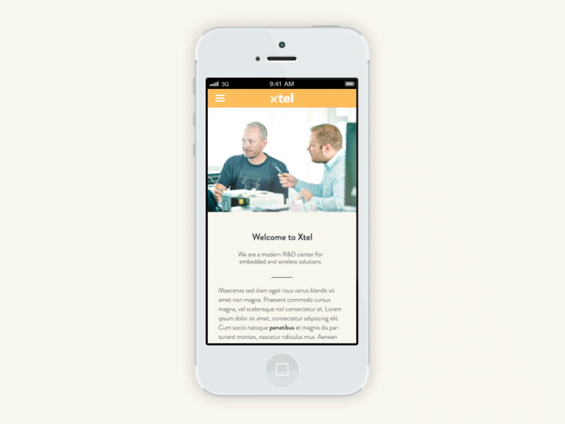 Xtel case after effects gif iphone responsive website xtel