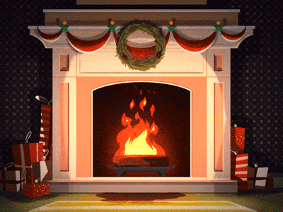 Yule Log 2.0 GIF animation colin hesterly illustration merry christmas photoshop yule log