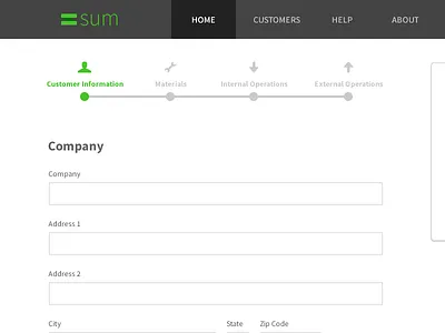 Sum application form fields navigation