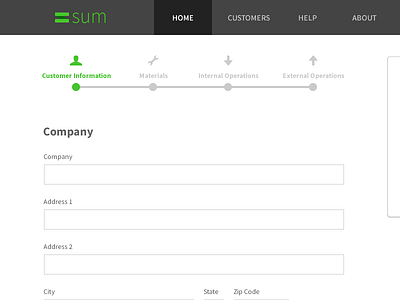 Sum application form fields navigation