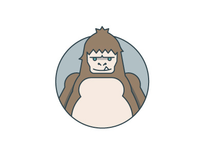 Sasquatch big foot clean flat icon illustration minimal sasquatch yeti
