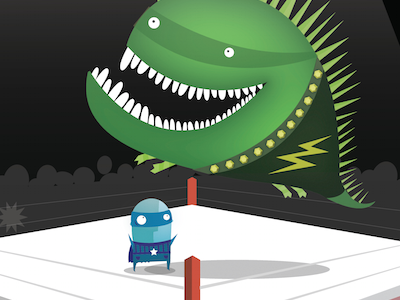 Motivational poster creature illustration monster motivational poster wrestling