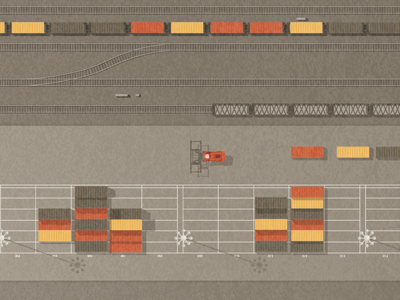 Sodo aerial container illustration seattle train