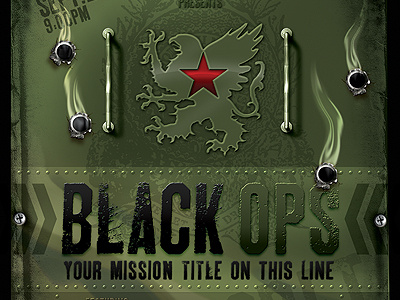Vintage Black Ops Military Flyer Template air force armored army black ops grunge marines military navy vintage