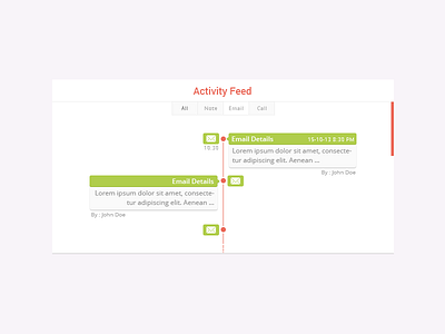 Minimal Timeline Feed UI activity emails feed flat interaction notes timeline ui ux webdesign