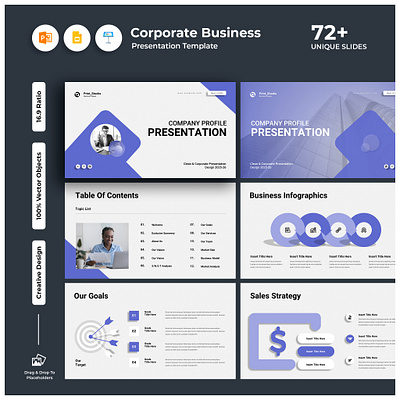 Corporate Business Presentation Template branding business business design company company profile corporate creative proposal design graphic graphic design illustration info infographic presentation ionfographic pitch pitch deck presentation presentation design professtional profile