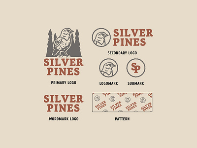 Silver Pines Logo Work adventure adventure branding adventure design adventure logo brand brand identity branding custom custom logo design graphic graphic design logo logo system outdoor outdoor branding outdoor logo style vintage visual identity