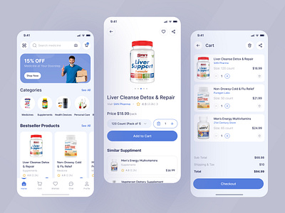 Pharmacy App 2025 trend app design b2b clean crm delisas medicine app mobile app modern online order app pharmacy app pharmacy mobile app saas sas scan uiux ux