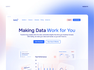 Datify – Tech Branding UI Design for SaaS Website branding graphic design ui