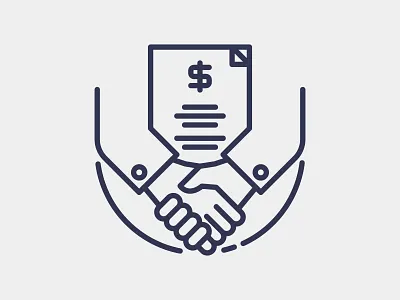 Credit and Loans icon design document finance graphic design handshake icon illustration logo vector