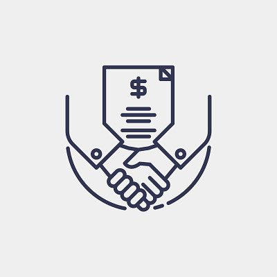 Credit and Loans icon design document finance graphic design handshake icon illustration logo vector