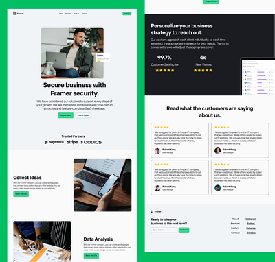 Framer studio landing page hero section saas landing page ui ui design ux design website design