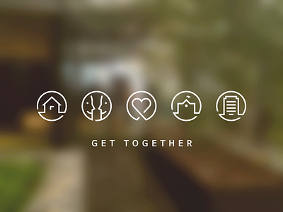 Get Together band community company family friend icon line lover school symbol together white