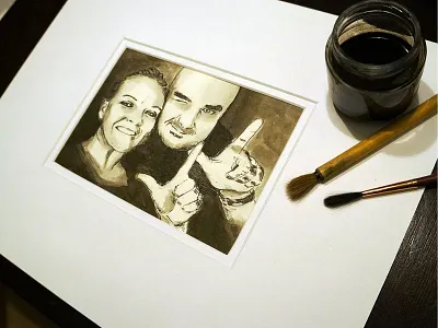 J&K Portrait analog ink portrait