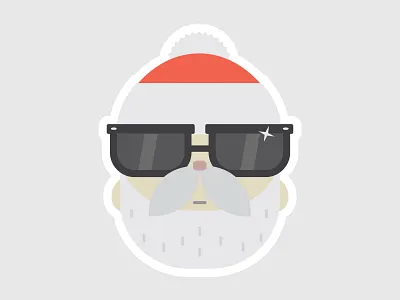 Commercial Santa beard character christmas flannel flat glasses hipster paperdoll santa vector