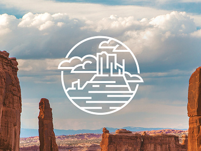 Western United States cloud icon iconography logo monoline monument mountain nevada rock utah valley