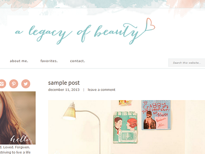 Custom Wordpress Design blog custom genesis watercolor web design wordpress