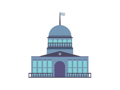 Capitol blue building capitol green icon illustration monochromatic purple