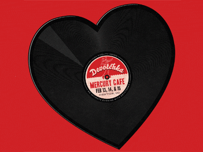 Devotchka Valentines Day Show devotchka gig poster heart music poster record red valentines day vinyl