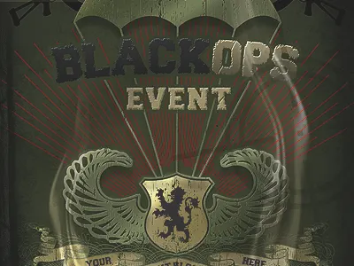 Vintage Black Ops Military Paratrooper Flyer air force armored army black ops grunge marines military navy vintage