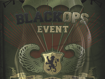 Vintage Black Ops Military Paratrooper Flyer air force armored army black ops grunge marines military navy vintage