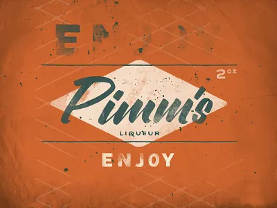 Pimms brush pen hand drawn lettering script