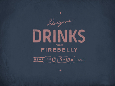 Designer Drinks brush pen hand drawn lettering script