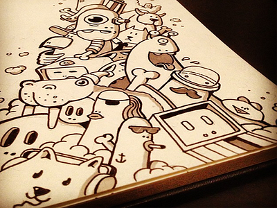 Creature pile creatures doodle moleskine sketch