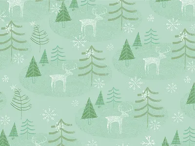 Juniper Winter Holiday Pattern Collection christmas color holiday illustration moose pattern snow snowflakes surface design surtex trees