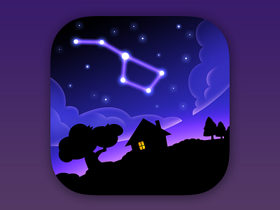 Skyview for iOS app astronomy constellation icon iconfactory icons ios ios7 night stars