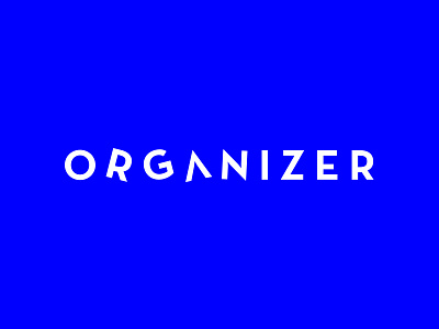 organizer blue company identity logo mix organize slanted strong