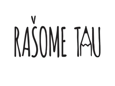 "Rašome Tau" logo pencil writing