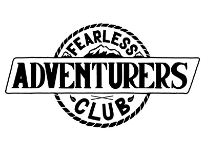 Fearless Adventurers Club Logo adventure badge club fearless hand lettering lettering logo mountain typography
