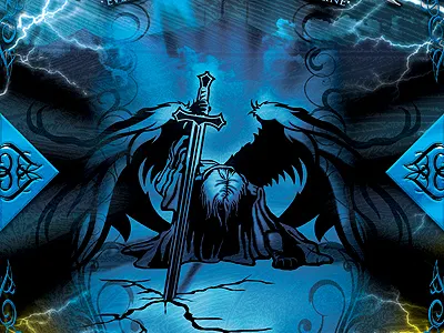 Angelic Warrior Church Flyer Template armor armor of god gold joust knight metal midevial photoshop