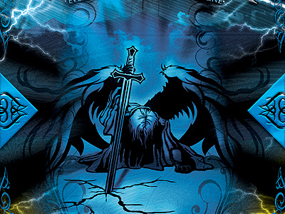 Angelic Warrior Church Flyer Template armor armor of god gold joust knight metal midevial photoshop