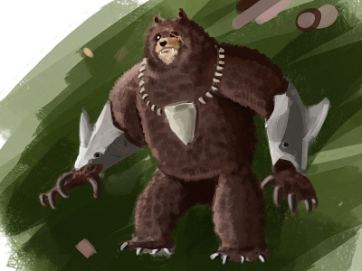 Skrimshaw bear gauntlets shark