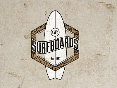 AWA SurfBoard Logo logo panama sea surf surfboard vector vintage wave