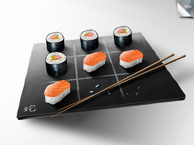 Sushis Time art culinary design food game kitchen makis rolls sushis tac tic toe